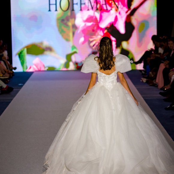 Size 2-4 White Sparkle Wedding Gown with Train Designed by Mila Hoffman $550 OBO - Picture 3 of 3